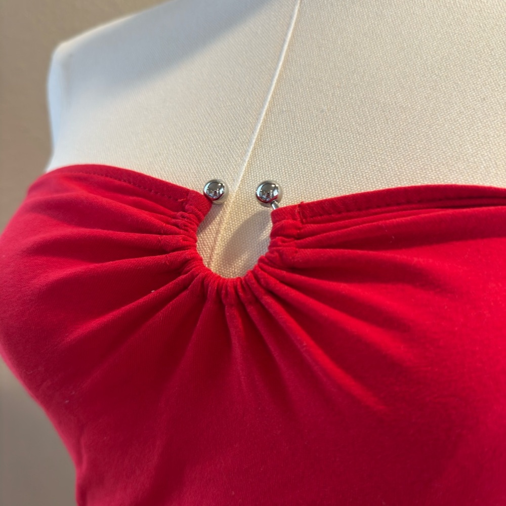 Red Strapless Top - Picture 2 of 2